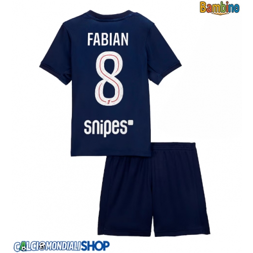 Maglie da calcio Paris Saint-Germain Fabian Ruiz #8 Prima Maglia Bambino 2025-26 Manica Corta + Pantaloni corti)